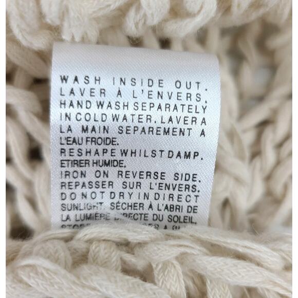 AllSaints Cure Cardigan Ivory Hand-Knit Long Open Front Sweater Women’s 12 - Picture 4 of 8